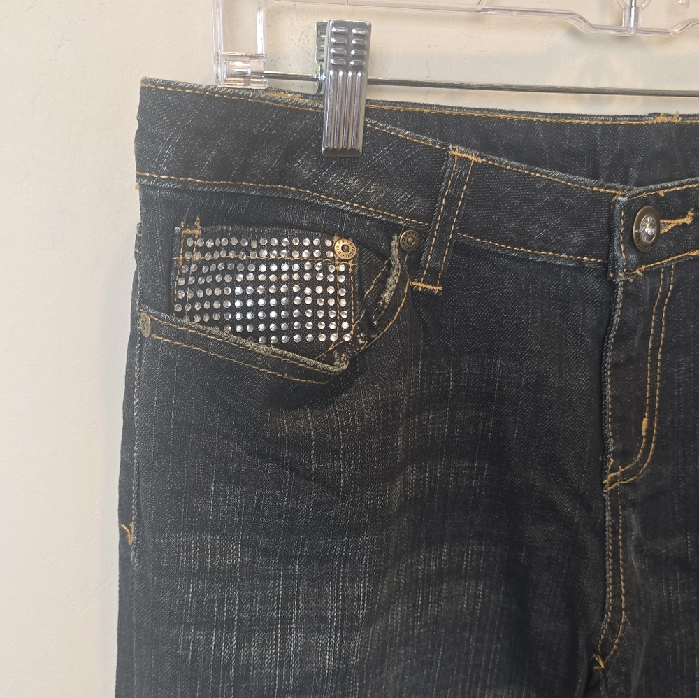 Bisou Bisou Michele Bohbot Stylish Black Denim Women's Jeans NWT - Picture 3 of 6